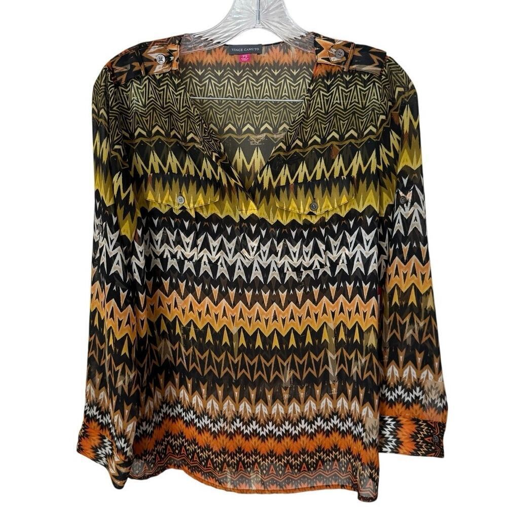 NWT Vince Camuto Summer III Amazon V-Neck Top Size Small Petite
